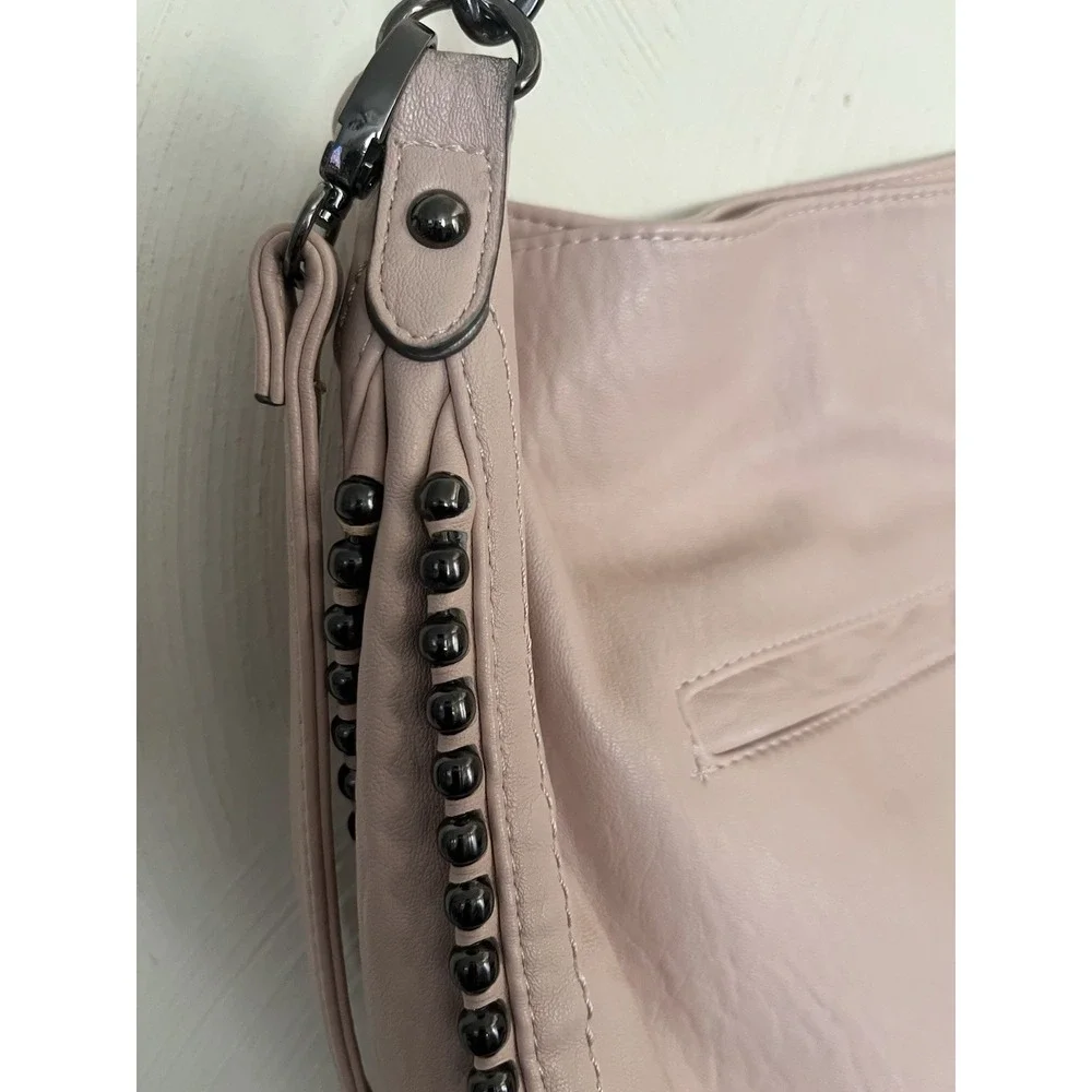 New! Jessica Simpson Camile Hobo Stud-Trim Shoulder Tote Bag